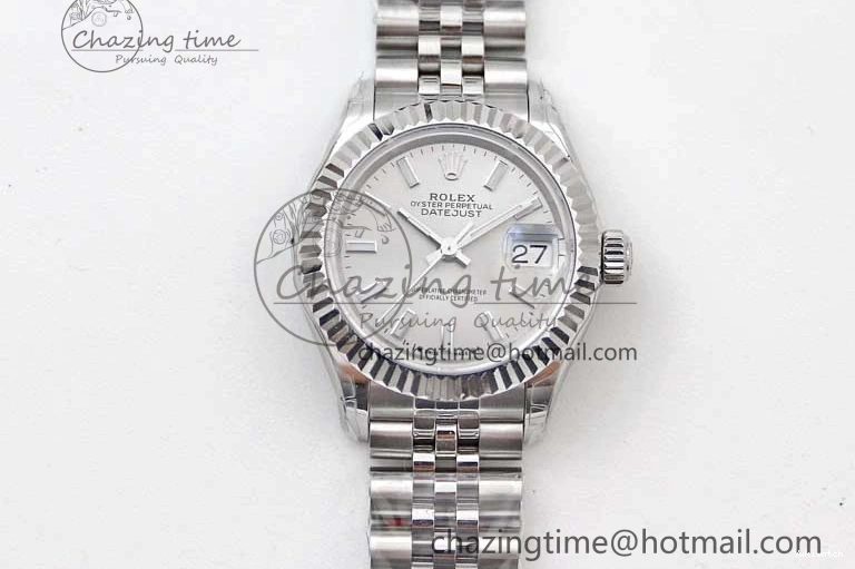 Dial Steel DateJust 28 SS Silver 1:1 NH05 Bracelet 904L on TWF President Best Lady Edition 0207